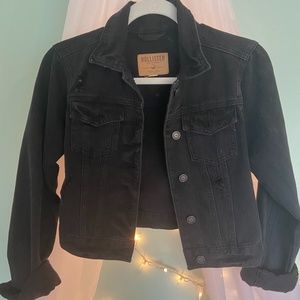 Hollister Black Cropped Jean Jacket